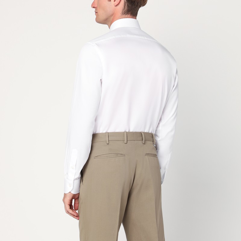 Xacus White Cotton Clothing Shirts In White