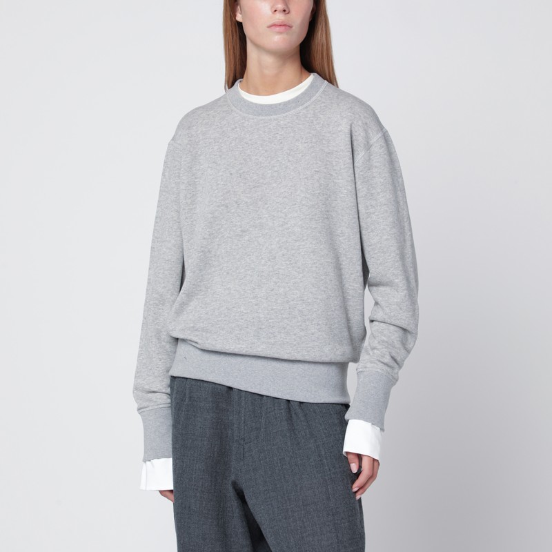 Grey melange cashmere blend sweatshirt