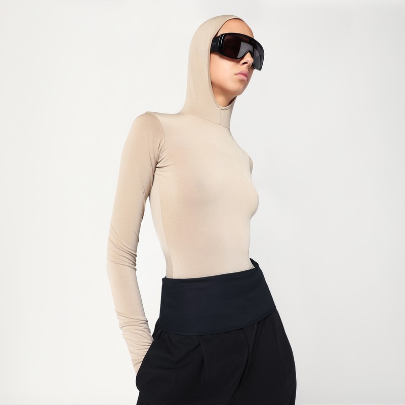Billie hooded top in flesh colour