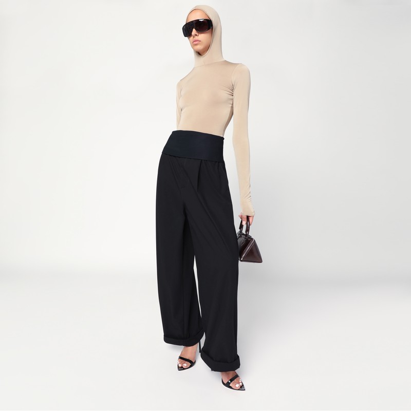 Darkpark Billie Long-sleeved Fitted Top With Hood In Neutral