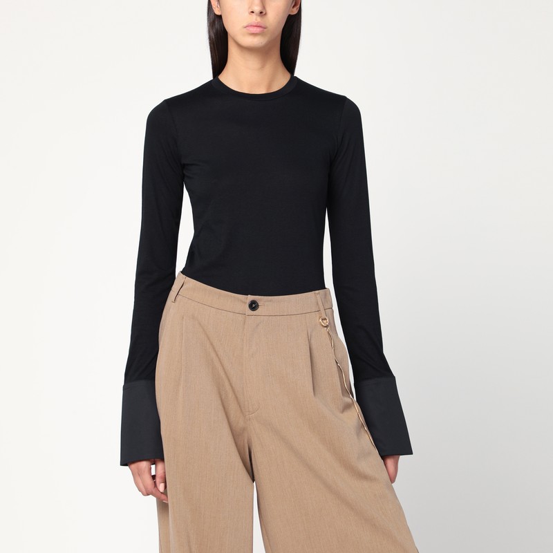 Nora black top with shirt cuffs