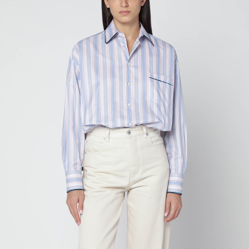 Striped poplin shirt