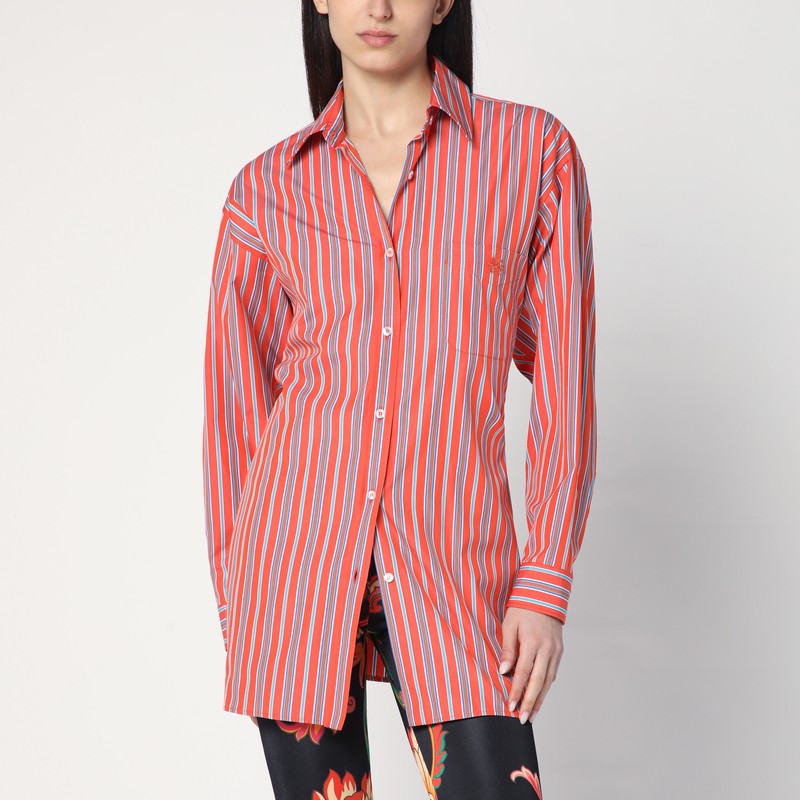Striped shirt with knotted detail