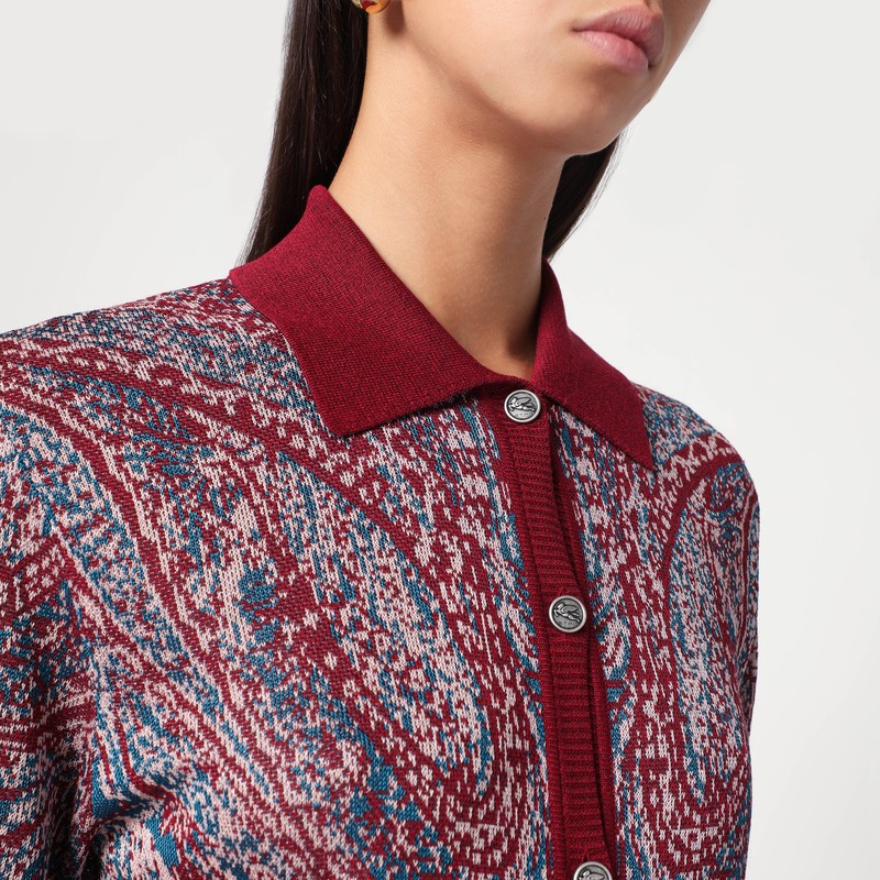 Etro Multicolored Cardigan Long Dress In Blue