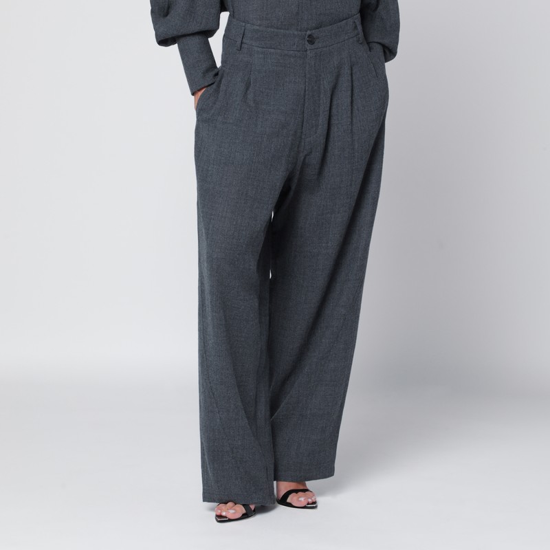 Grey melange Phebe wide-leg trousers