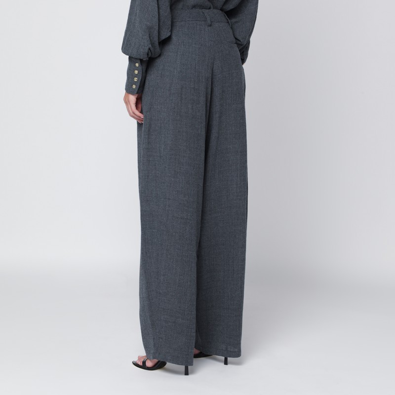 Darkpark Grey Melange Phebe Wide-leg Trousers In Gray