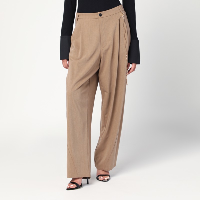 Phebe beige trousers with chain