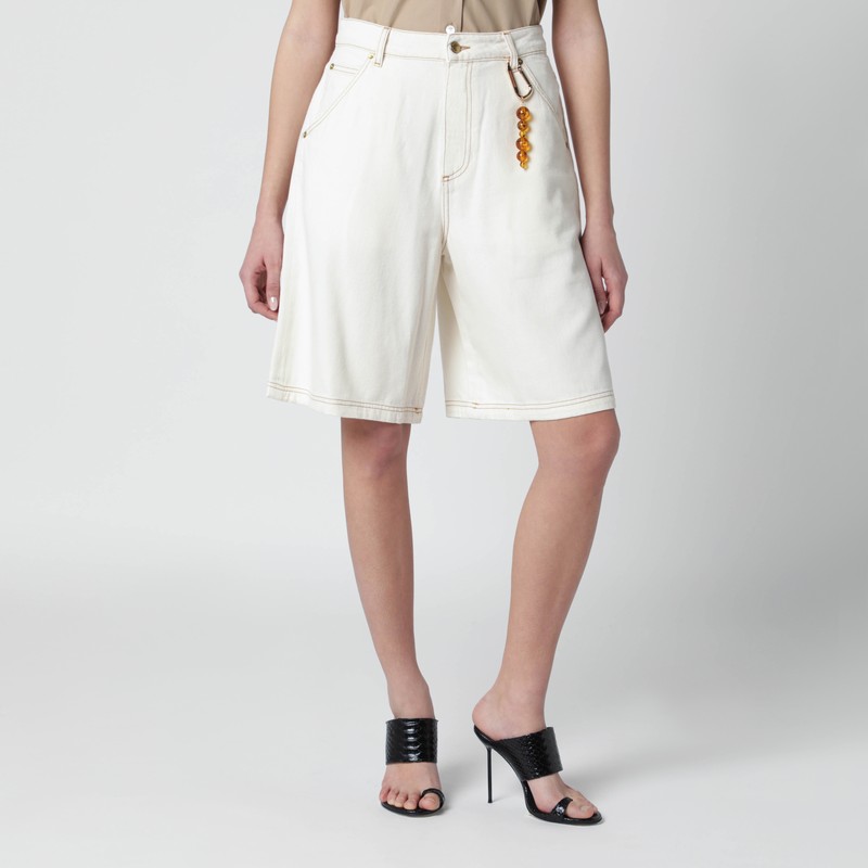 Ecru cotton bermuda shorts