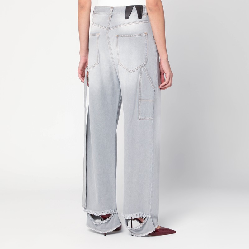 Darkpark Wide Washed Grey Lisa Jeans In Gray