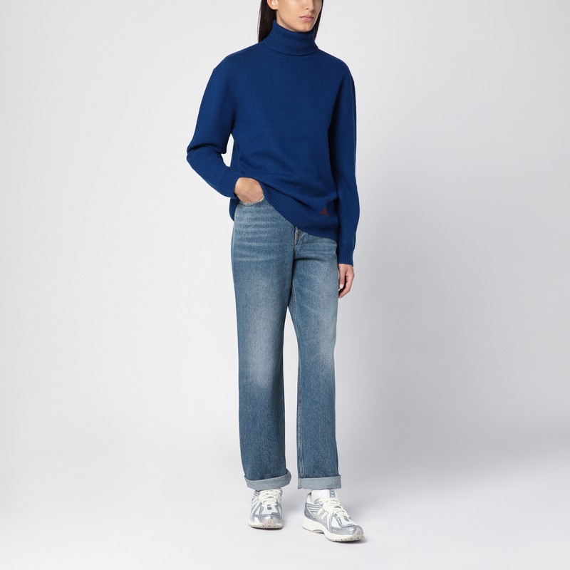 Apc A.p.c. Blue Wool Turtleneck Sweater In Blue