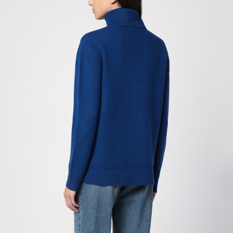 Apc A.p.c. Blue Wool Turtleneck Sweater In Blue