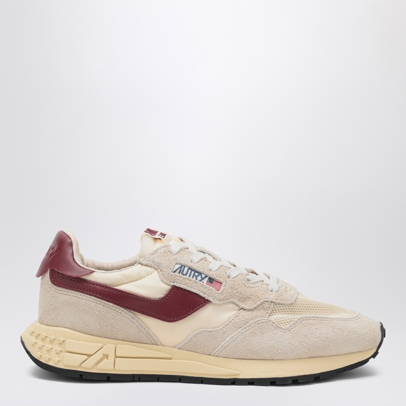 Autry Reelwind Beige Low Top Sneakers With Logo Patch Ontongue And Side In Suede Man In Neutral