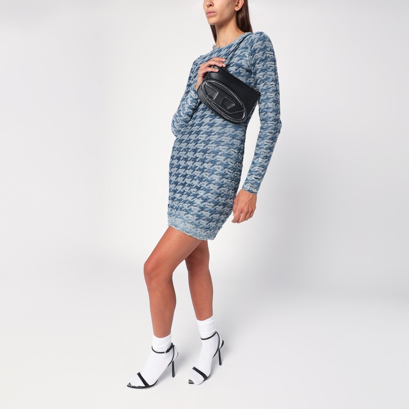 Diesel 1dr Twin Black/silver Shoulder Bag In Black