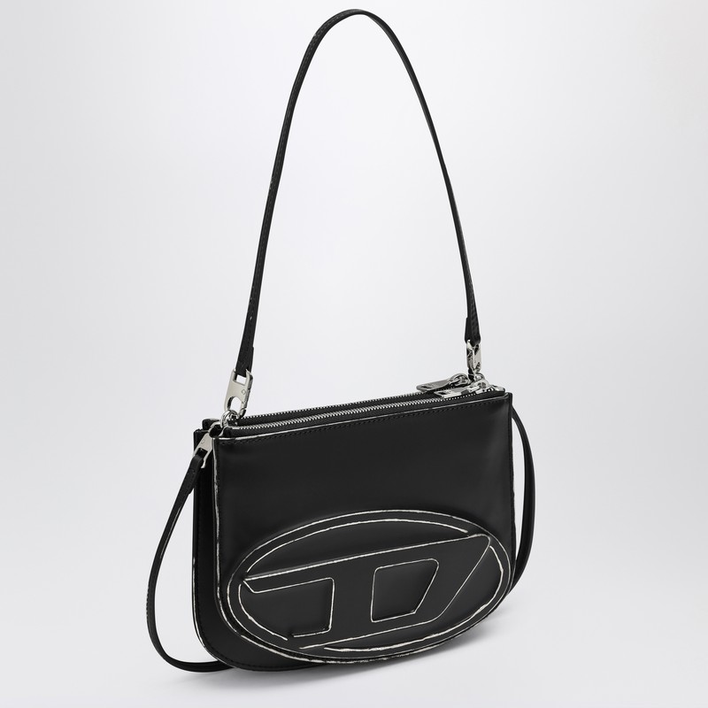 Diesel 1dr Twin Black/silver Shoulder Bag In Black