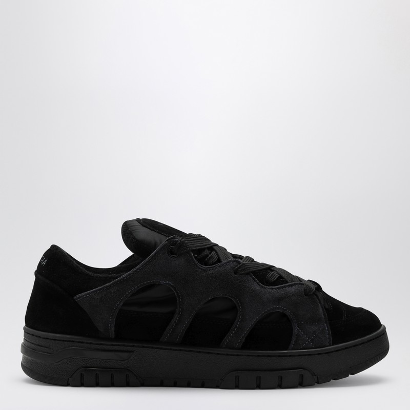 Model 1 black mesh and suede sneaker