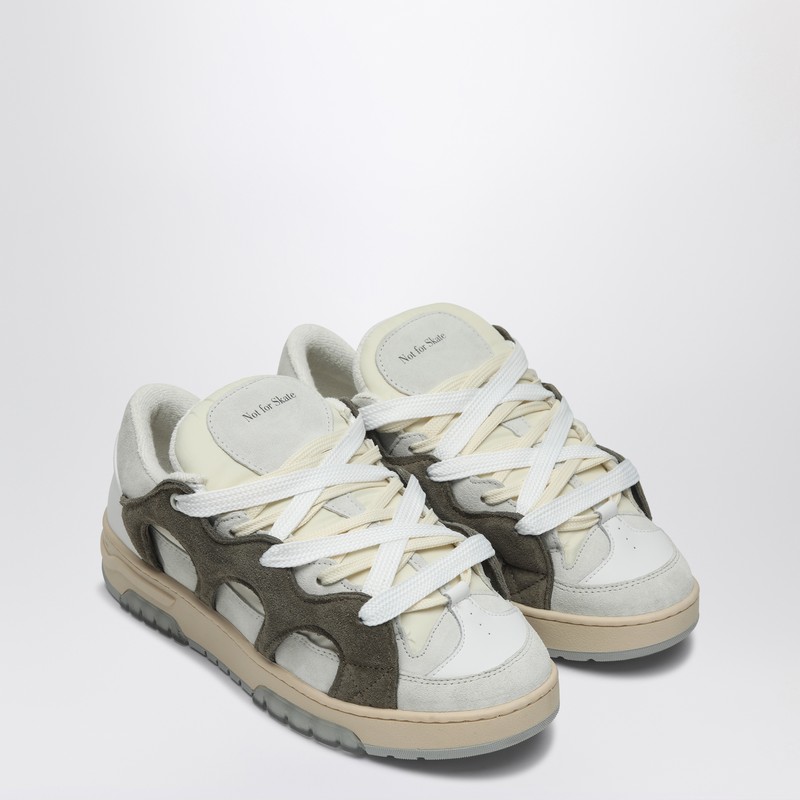 Santha Model 1 Dark Green/white Mesh And Suede Sneaker In Beige