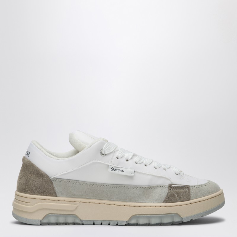 Santha White/grey Colour-block Sneaker In White