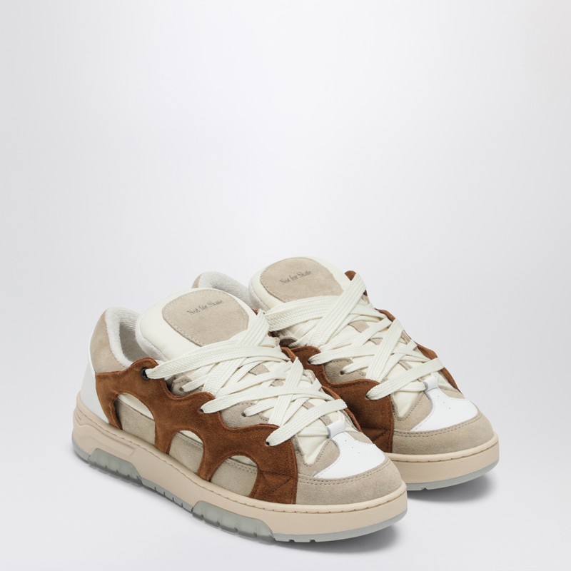 Santha Cream/brown Mesh And Suede Model 1 Sneakers In Multi