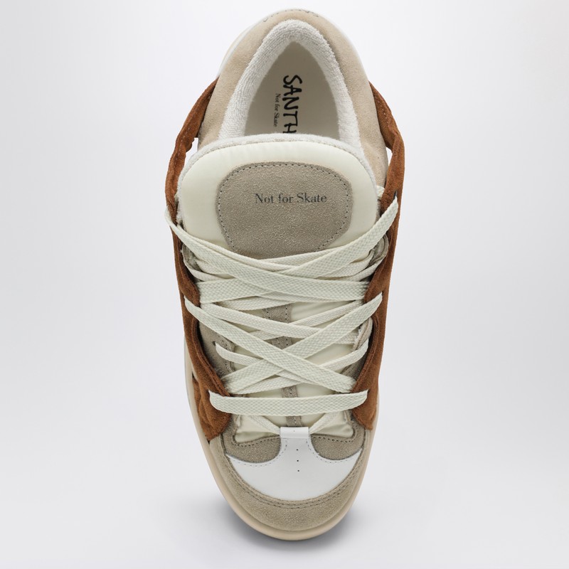Santha Cream/brown Mesh And Suede Model 1 Sneakers In Multi
