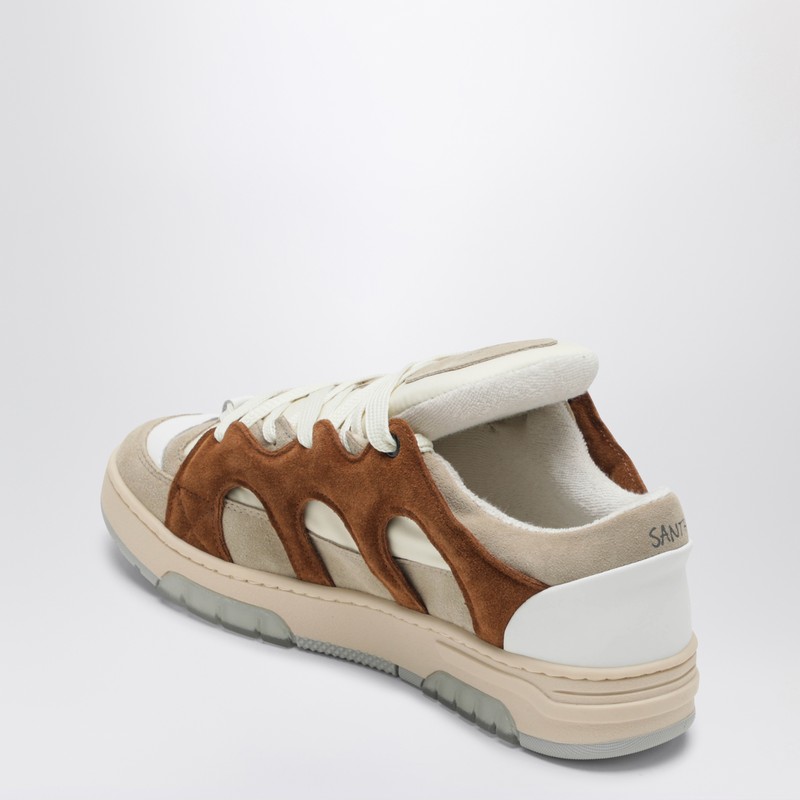 Santha Cream/brown Mesh And Suede Model 1 Sneakers In Multi
