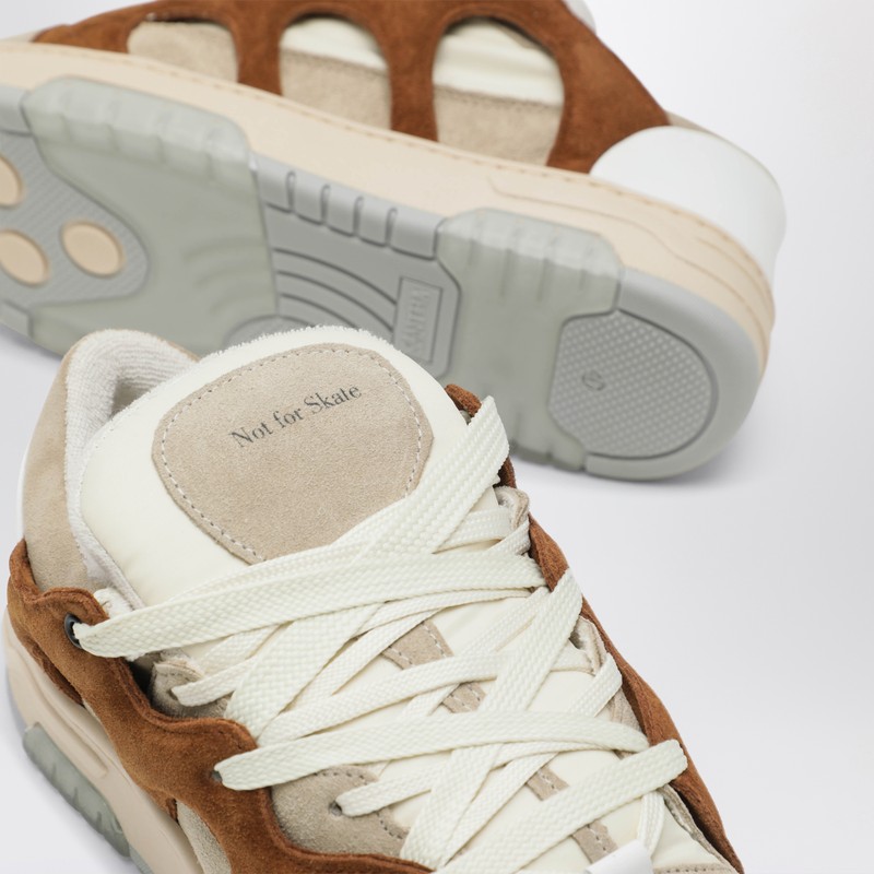 Santha Cream/brown Mesh And Suede Model 1 Sneakers In Multi