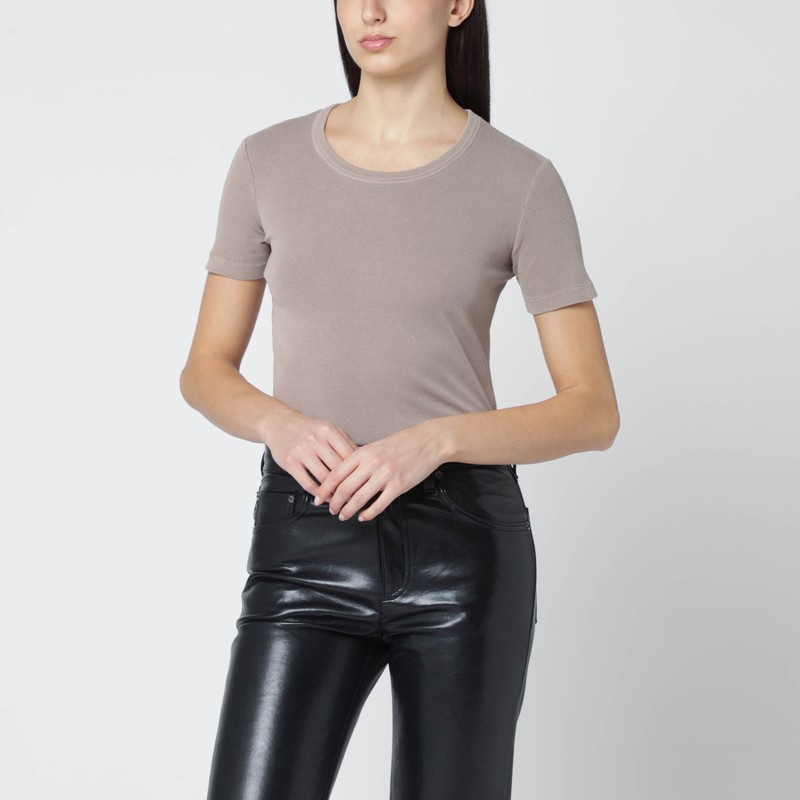 Weekend Max Mara Light Brown Cotton-blend T-shirt In Purple