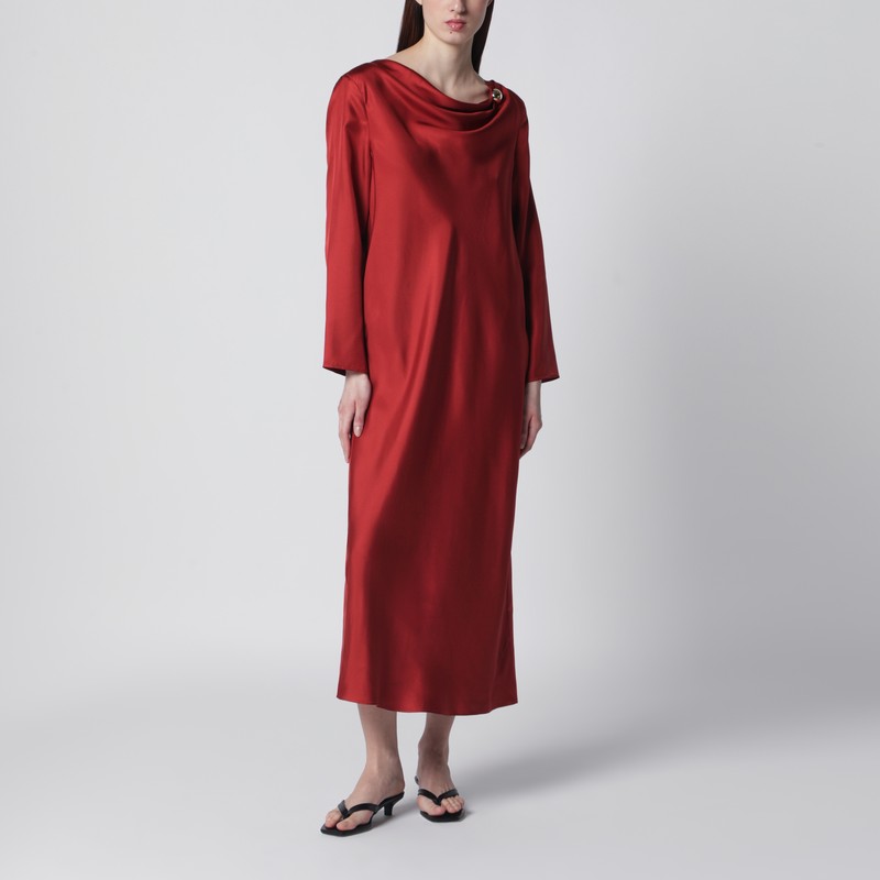 Abito Zoya in twill di seta rossa